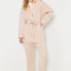 Trendyol Stone Diver/Scuba Tie Detailed Knitted Top and Bottom Set