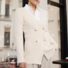 Trendyol Stone Double Breasted Jacket Look Knitwear Cardigan