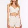 Trendyol Stone High Waist Denim Shorts