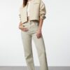 Trendyol Stone High Waist Straight Jeans