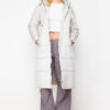 Trendyol Stone Hooded Water Repellent Long Down Coat