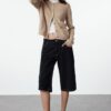 Trendyol Stone Jacket Look Buttoned Pocket Detailed Knitwear Cardigan