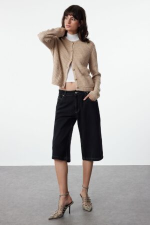 Trendyol Stone Jacket Look Buttoned Pocket Detailed Knitwear Cardigan Trendyol Stone Jacket Look Buttoned Pocket Detailed Knitwear Cardigan