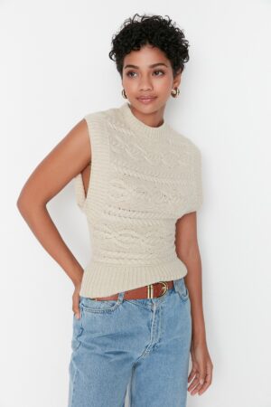 Trendyol Stone Knit Detailed Knitwear Sweater Trendyol Stone Knit Detailed Knitwear Sweater