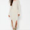 Trendyol Stone Midi Length Slit Detailed Skirt