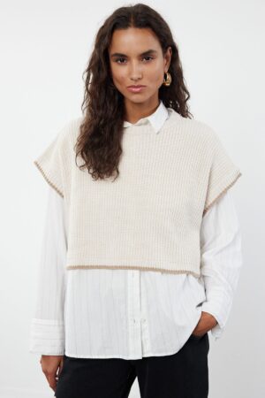 Trendyol Stone More Sustainable Wide Pattern Crop Crew Neck Knitted Sweater Trendyol Stone More Sustainable Wide Pattern Crop Crew Neck Knitted Sweater