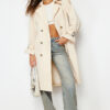 Trendyol Stone Oversize Wide Cut Belted Trench Coat