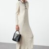 Trendyol Stone Polo Buttoned Collared Knitted Dress
