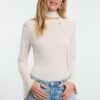 Trendyol Stone Shawl Detailed Fitted/Fits on the Body Flexible Knitted Blouse