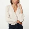 Trendyol Stone Slim Double Breasted Collar Flexible Knitted Blouse