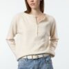 Trendyol Stone Soft Texture Button Detailed Knitwear Sweater