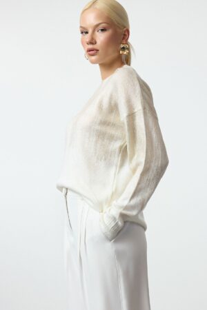 Trendyol Stone Soft Texture Crew Neck Basic Knitwear Sweater Trendyol Stone Soft Texture Crew Neck Basic Knitwear Sweater