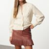 Trendyol Stone Soft Texture Knit Detailed Knitwear Cardigan