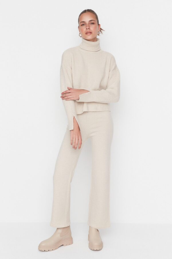 Trendyol Stone Soft Texture Knitwear Bottom-Top Set