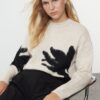 Trendyol Stone Soft Texture Stand Collar Color Block Knitwear Sweater