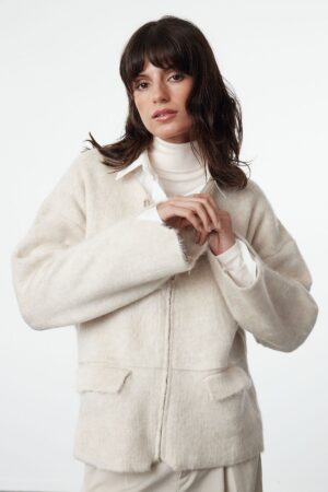 Trendyol Stone Soft Textured Coat Knitwear Cardigan Trendyol Stone Soft Textured Coat Knitwear Cardigan