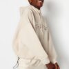 Trendyol Stone Thick Inner Fleece Knitwear Tape Detailed Hooded Knitted Sweatshirt