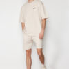 Trendyol Stone Tracksuit Set Oversize Text Printed 100% Cotton