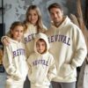Trendyol Stone Unisex Mother-Father-Child Slogan Printed Knitted Sweatshirt