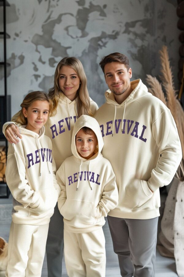 Trendyol Stone Unisex Mother-Father-Child Slogan Printed Knitted Sweatshirt