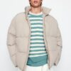 Trendyol Stone Unisex Oversize Fit Stand gallér pufferdzseki