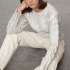 Trendyol Stone Wide Pattern Foil Printed Knitwear Sweater