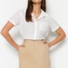 Trendyol Stone Woven Super Mini Skirt