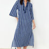Trendyol Striped Maxi Woven Beach Kimono&Caftan
