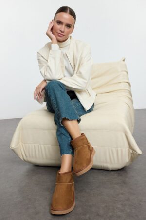 Trendyol Tan Flat Flatform Brown Short Heeled Women's Boots