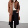 Trendyol Tile Double Pocket Long Winter Shirt