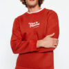 Trendyol Tile Men Men's Regular / Regular fit Crew Neck Long Sleeved Fluffy Text Printed Sweatshirt.