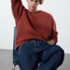 Trendyol Tile Oversize/Wide Cut Cotton Basic Thick Sweatshirt with Fleece Inside