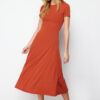 Trendyol Tile Skirt Flounced Midi Flexible Knitted Maxi Dress