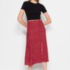 Trendyol Tile Slit Detailed Viscose Fabric Animal Patterned Midi Woven Skirt