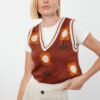Trendyol Tile V-neck Floral Patterned Knitwear Sweater