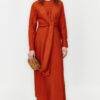 Trendyol Tile Waist Tie Detail Woven Dress