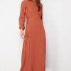 Trendyol Tile Waist Tie Tie Detailed Elastic At The End Of The Sleeve Aerobin Woven Dress