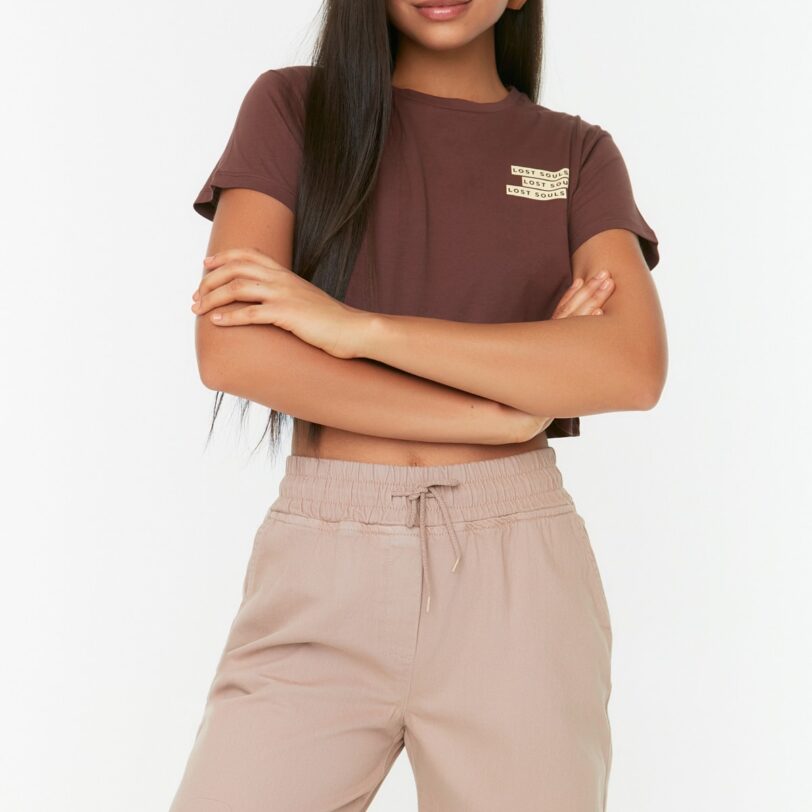 Trendyol Tobacco Belt Denim Shorts