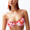 Trendyol Tropical Patterned Balcony Embroidered Bikini Top