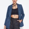 Trendyol Tweed Blazer Jacket With Indigo Woven Lining