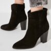 Trendyol Valódi bőr fekete velúr női csizma & Bootie