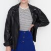 Trendyol Weave Mini Skirt With Sax Buttons