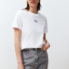 Trendyol White 100% Cotton Embroidery Regular/Regular Fit Knitted T-Shirt