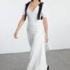Trendyol White A-Line Bow Detailed Woven Dress
