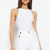 Trendyol White Button Detailed Shorts