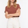 Trendyol White Contrast Thread Denim Shorts
