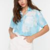 Trendyol White Denim Shorts with Tassels Tassels