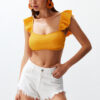 Trendyol White Denim Tassel Beach Shorts