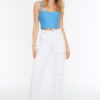 Trendyol White High Waist 90-es évek széles szárú farmer varrással Részletek