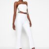 Trendyol White High Waist Crop Flare farmer